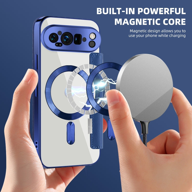 For Google Pixel 9 Pro Shield MagSafe RFID Anti-theft Leather Phone Case
