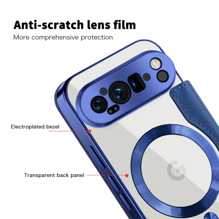 For Google Pixel 9 Pro Shield MagSafe RFID Anti-theft Leather Phone Case