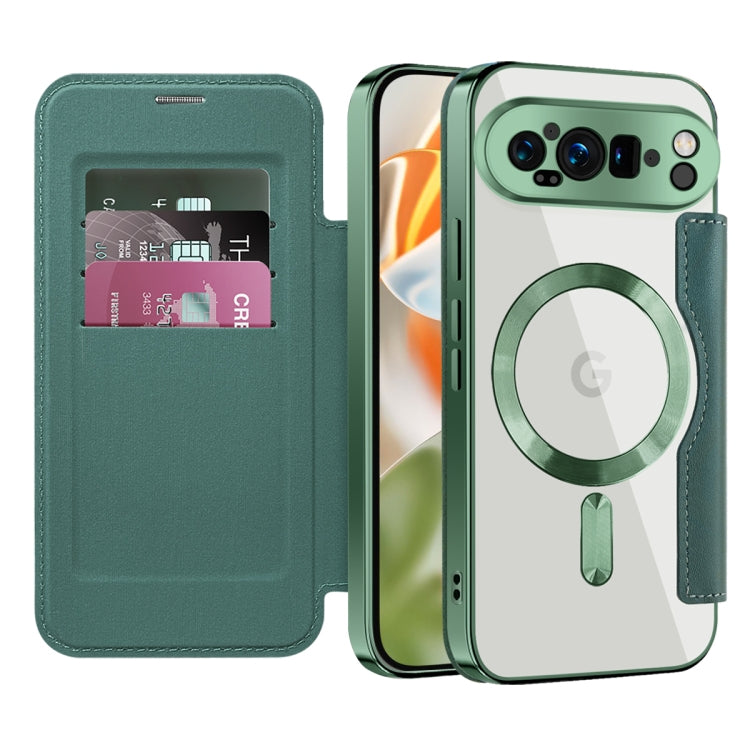 For Google Pixel 9 Pro Shield MagSafe RFID Anti-theft Leather Phone Case