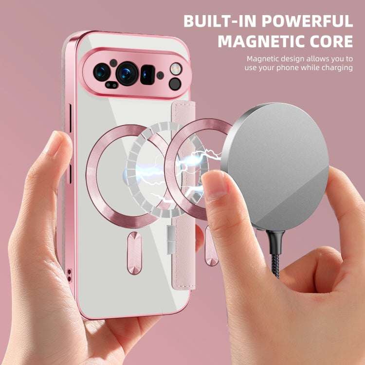 For Google Pixel 9 Pro Shield MagSafe RFID Anti-theft Leather Phone Case