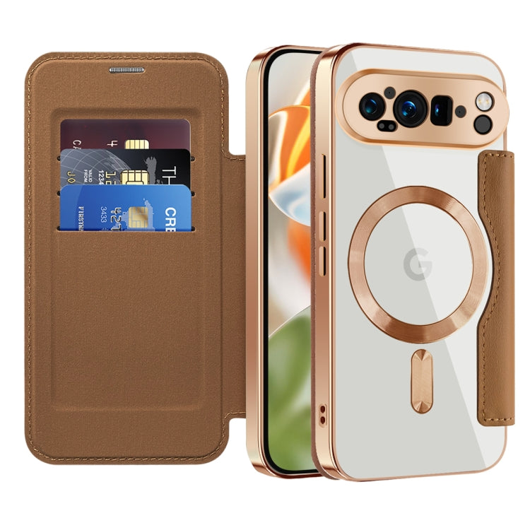 For Google Pixel 9 Pro Shield MagSafe RFID Anti-theft Leather Phone Case