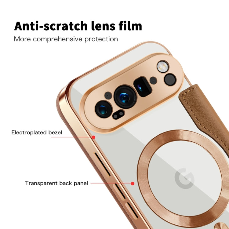 For Google Pixel 9 Pro Shield MagSafe RFID Anti-theft Leather Phone Case