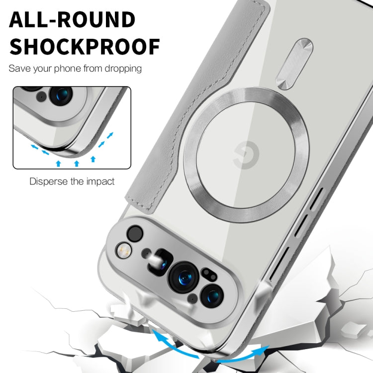 For Google Pixel 9 Pro Shield MagSafe RFID Anti-theft Leather Phone Case