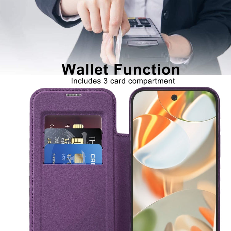 For Google Pixel 9 Shield MagSafe RFID Anti-theft Leather Phone Case