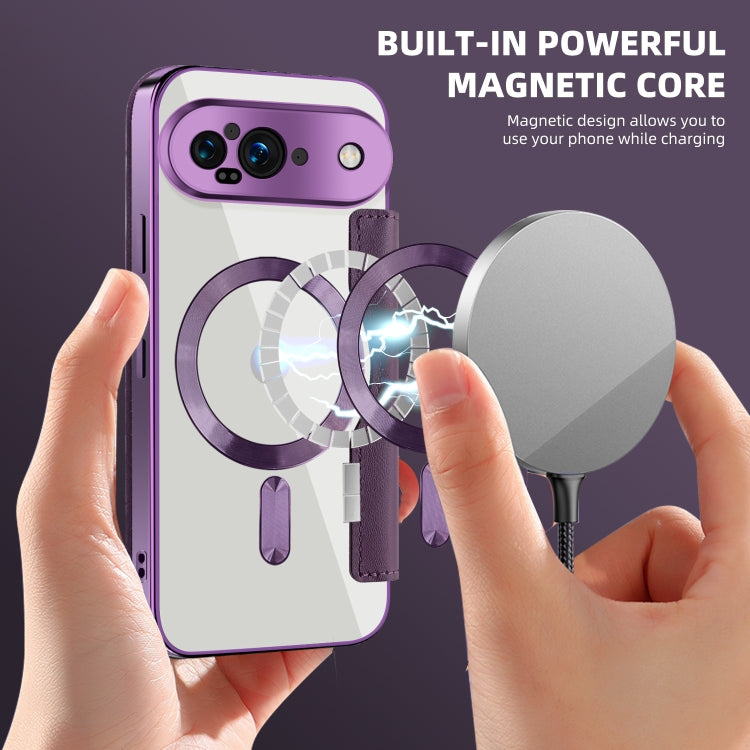 For Google Pixel 9 Shield MagSafe RFID Anti-theft Leather Phone Case