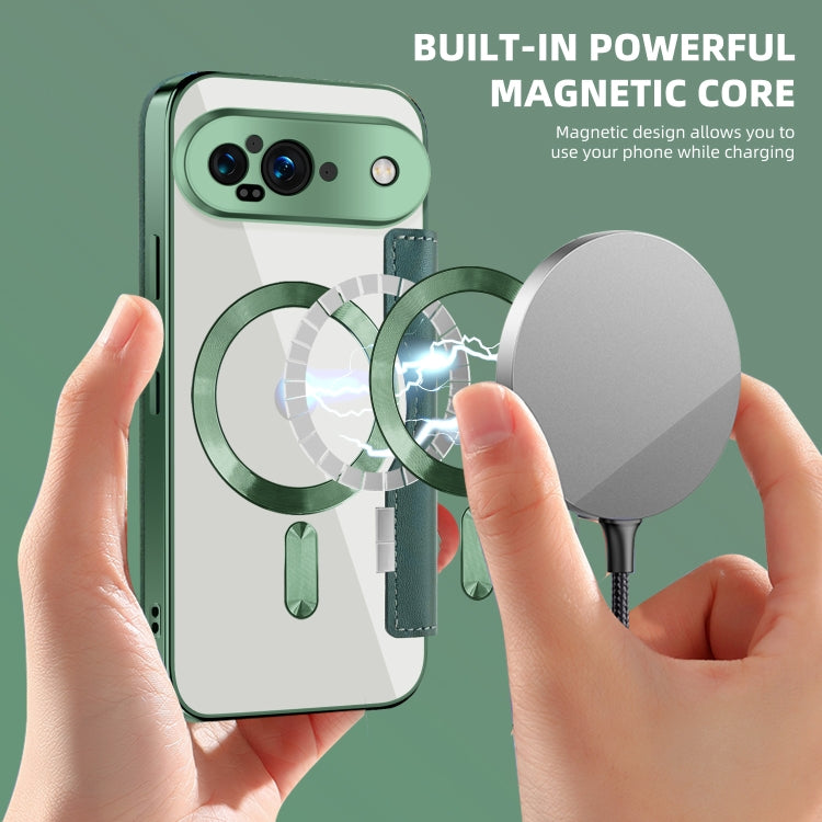For Google Pixel 9 Shield MagSafe RFID Anti-theft Leather Phone Case