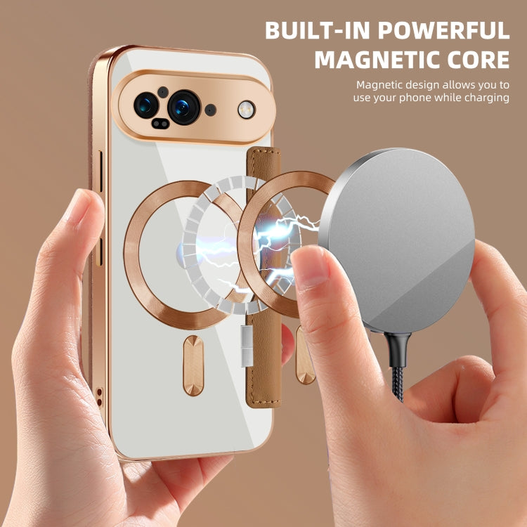 For Google Pixel 9 Shield MagSafe RFID Anti-theft Leather Phone Case
