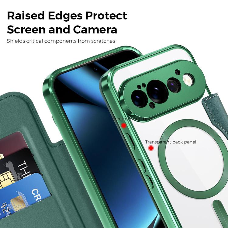 For Google Pixel 11 Pro Shield MagSafe RFID Anti-theft Leather Phone Case