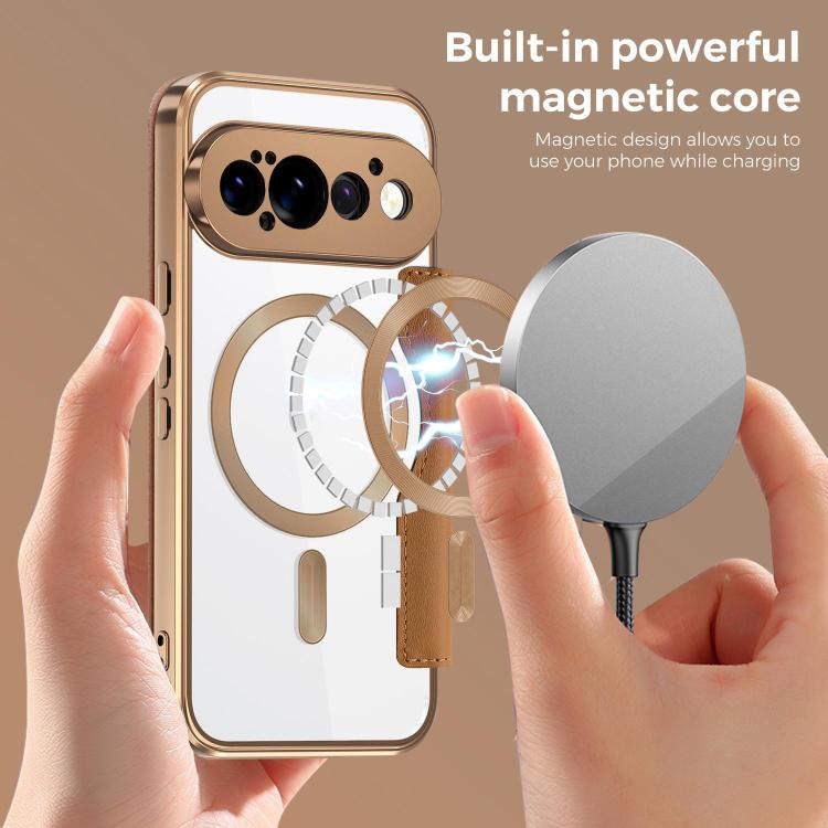 For Google Pixel 11 Pro Shield MagSafe RFID Anti-theft Leather Phone Case