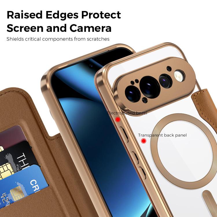 For Google Pixel 11 Pro Shield MagSafe RFID Anti-theft Leather Phone Case