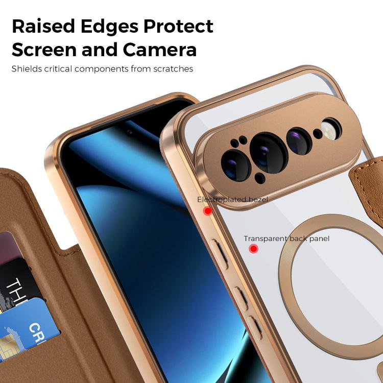 For Google Pixel 11 Pro XL Shield MagSafe RFID Anti-theft Leather Phone Case