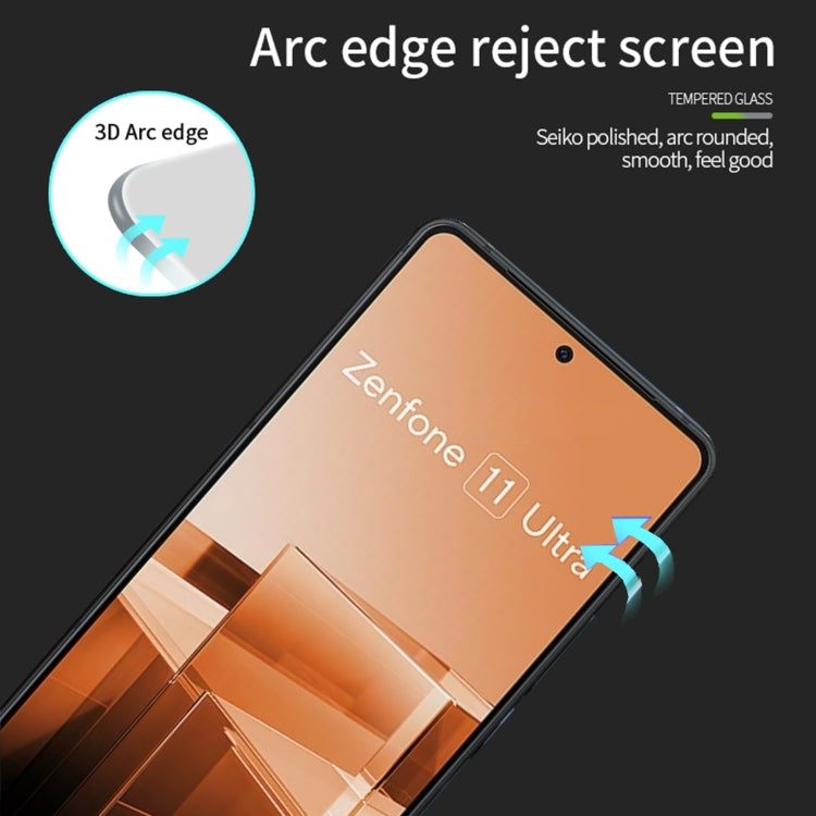 For ASUS Zenfone 11 Ultra PINWUYO 9H 3D Curved Full Screen Explosion-proof Tempered Glass Film - Black