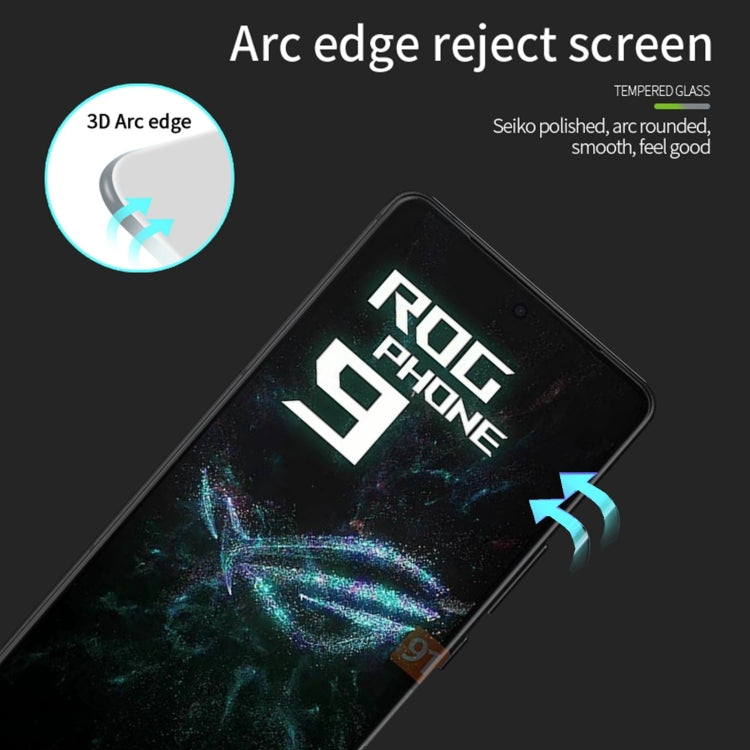 For Asus ROG Phone 9 Pro / Zenfone 12 Ultra PINWUYO 9H 3D Curved Full Screen Explosion-proof Tempered Glass Film - Black