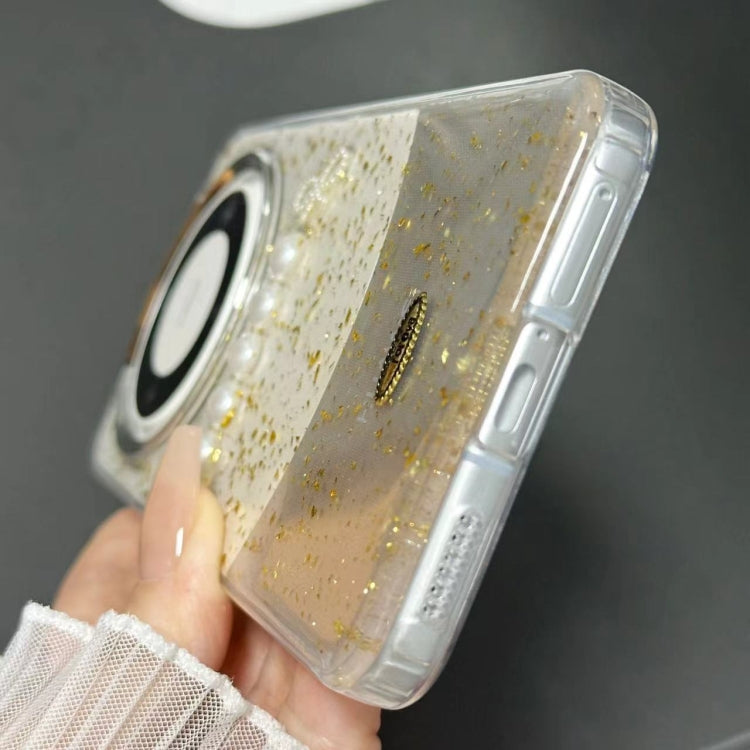 For Huawei Mate 60 Gold Foil Pearl Bow TPU Phone Case
