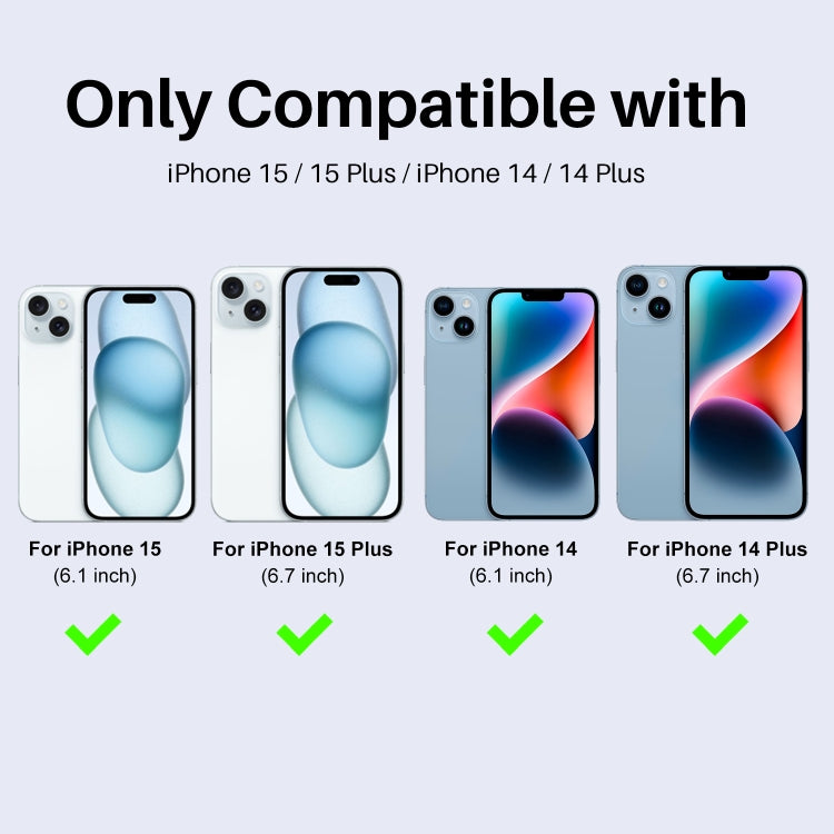 For iPhone 15 / 15 Plus / 14 / 14 Plus NORTHJO 3 Set 6Pcs Camera Lens Protector Diamond Metal Ring Film