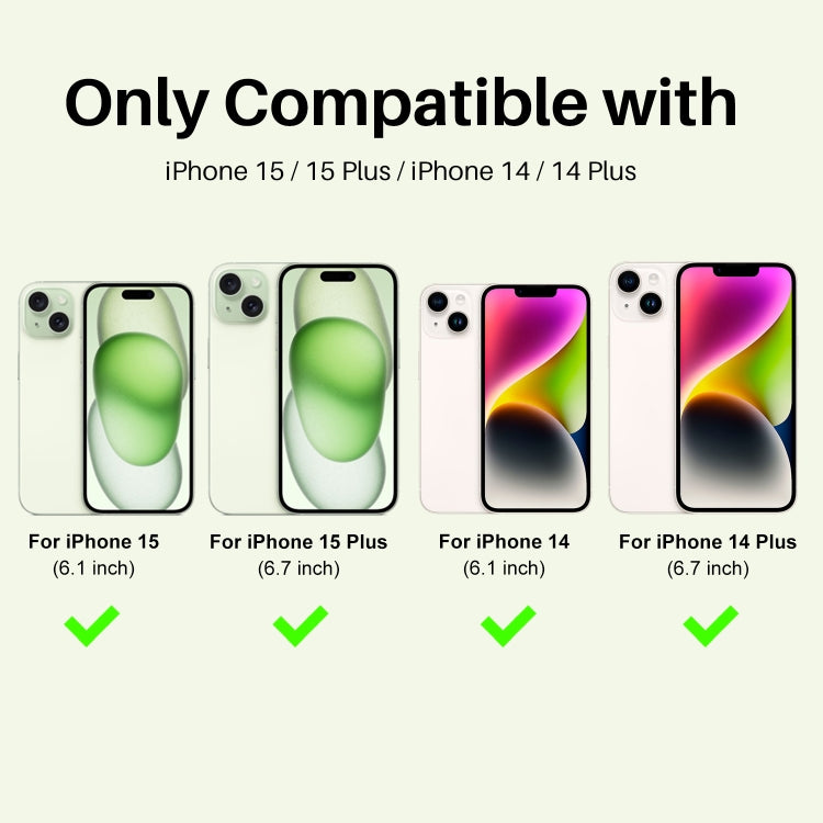For iPhone 15 / 15 Plus / 14 / 14 Plus NORTHJO 3 Set 6Pcs Camera Lens Protector Diamond Metal Ring Film