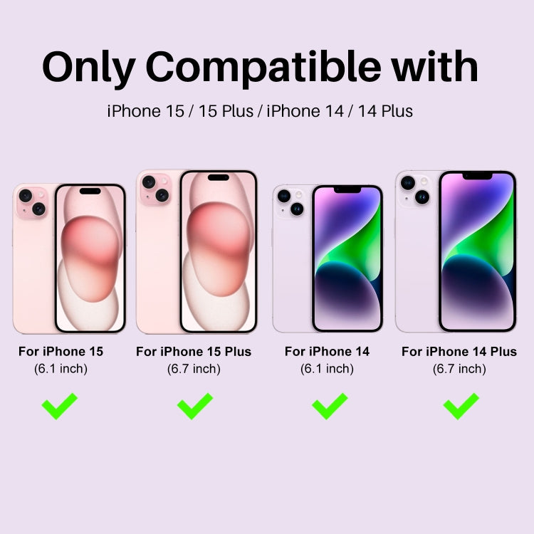 For iPhone 15 / 15 Plus / 14 / 14 Plus NORTHJO 3 Set 6Pcs Camera Lens Protector Diamond Metal Ring Film