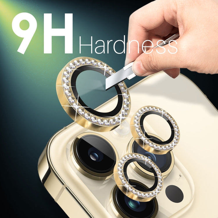 For iPhone 15 Pro / 15 Pro Max NORTHJO 2 Set 6Pcs Camera Lens Protector Diamond Metal Ring Film
