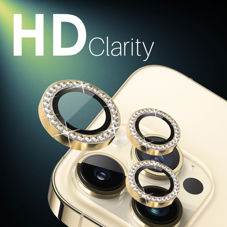 For iPhone 15 Pro / 15 Pro Max NORTHJO 2 Set 6Pcs Camera Lens Protector Diamond Metal Ring Film
