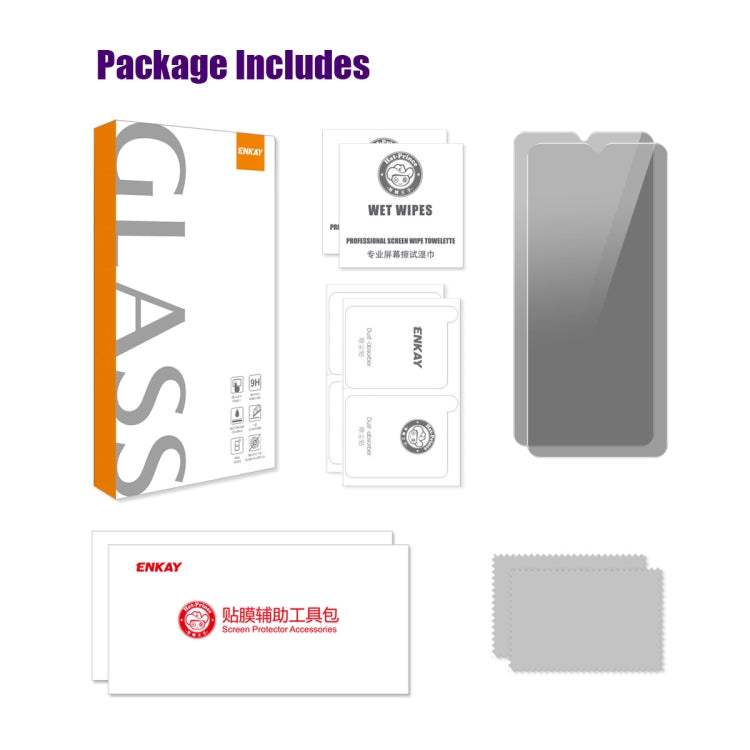 For Nokia G11 Plus 2pcs ENKAY Hat-Prince 28 Degree Anti-peeping Privacy Tempered Glass Film