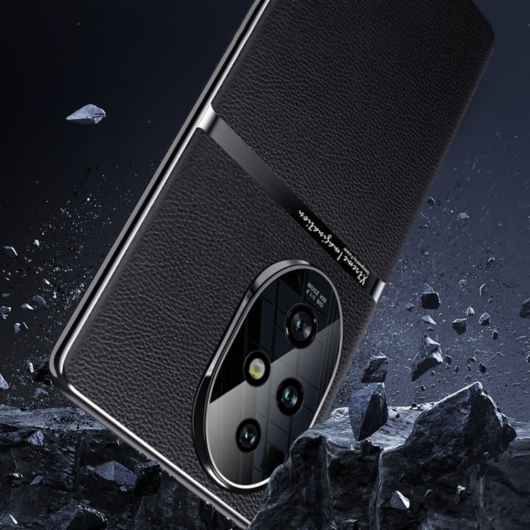For Honor 200 Pro Electroplating Plain-leather All-inclusive Shockproof Phone Case