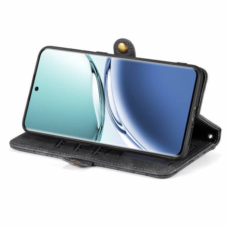 For OPPO A3 Pro Geometric Zipper Wallet Side Buckle Leather Phone Case