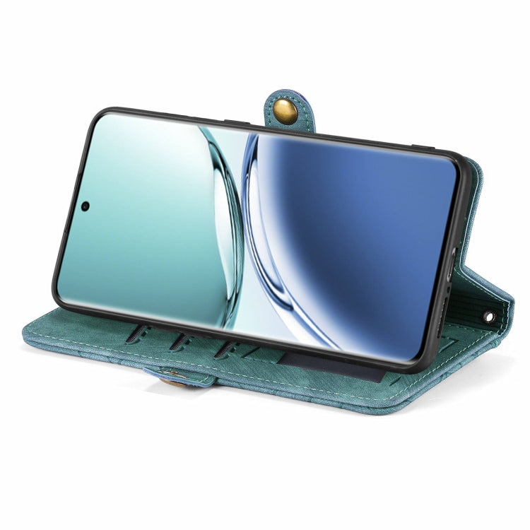 For OPPO A3 Pro Geometric Zipper Wallet Side Buckle Leather Phone Case