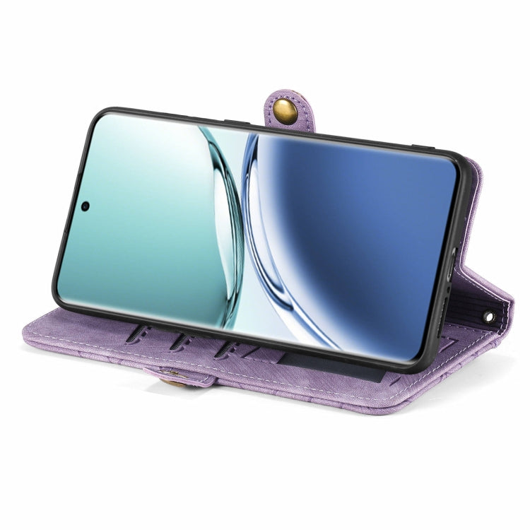 For OPPO A3 Pro Geometric Zipper Wallet Side Buckle Leather Phone Case