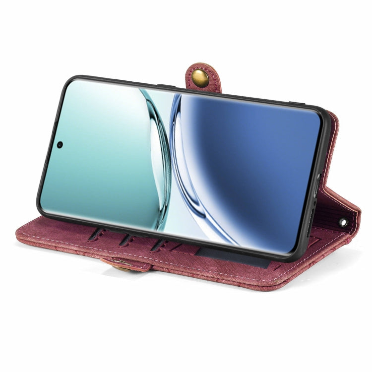 For OPPO A3 Pro Geometric Zipper Wallet Side Buckle Leather Phone Case
