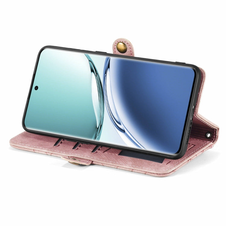 For OPPO Find X7 Geometric Zipper Wallet Side Buckle Leather Phone Case