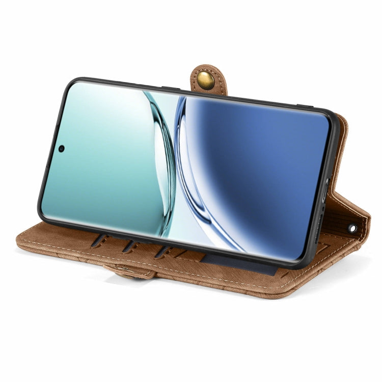 For OPPO A2 Pro 5G Geometric Zipper Wallet Side Buckle Leather Phone Case