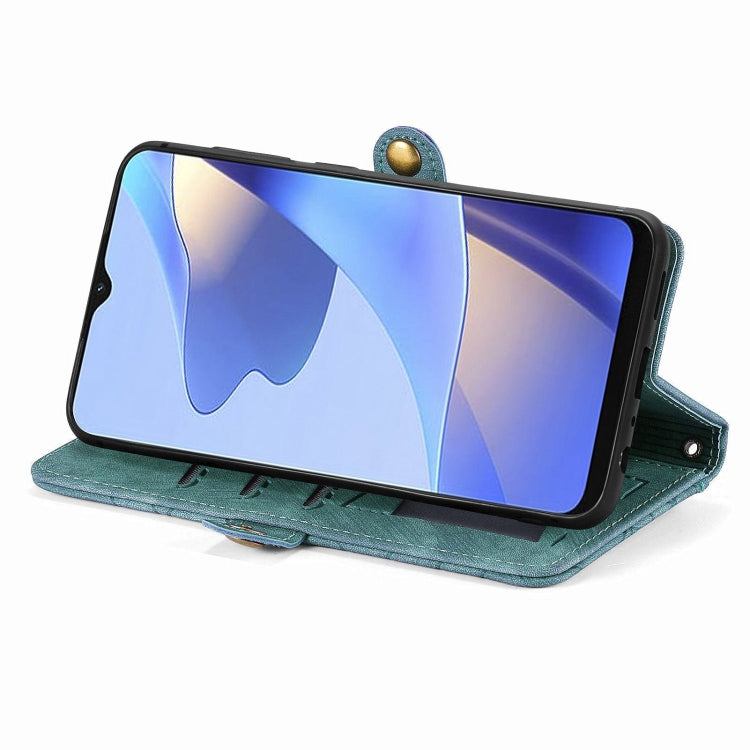 For OPPO  Reno7 4G Geometric Zipper Wallet Side Buckle Leather Phone Case