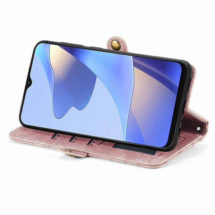 For OPPO Reno7 Pro 5G Geometric Zipper Wallet Side Buckle Leather Phone Case