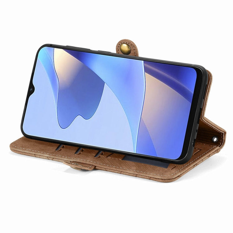 For OPPO A16 Geometric Zipper Wallet Side Buckle Leather Phone Case