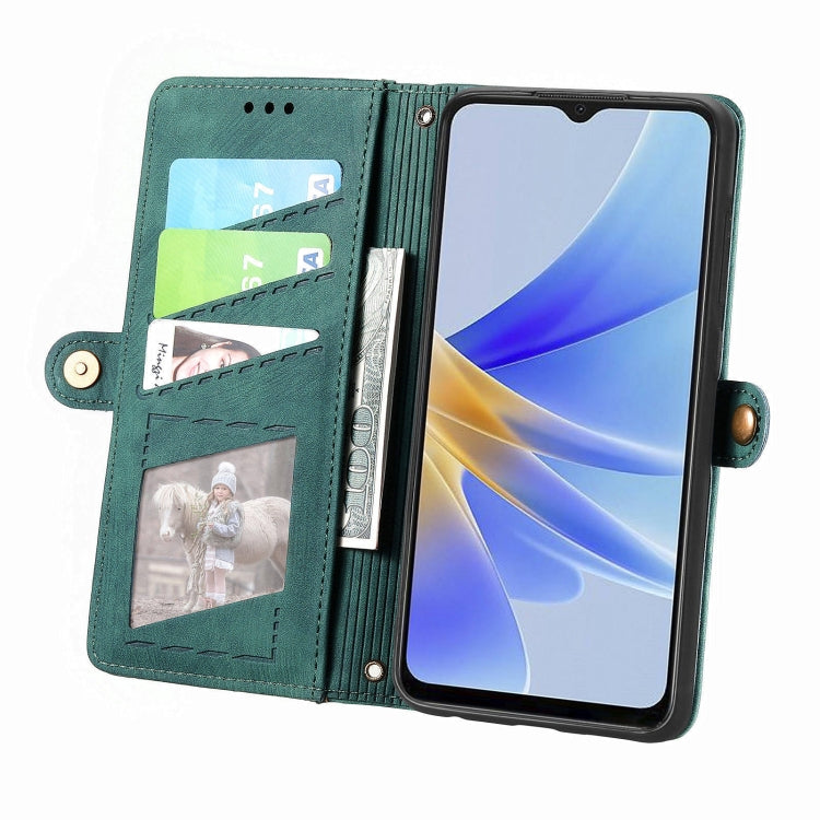For OPPO A72 5G Geometric Zipper Wallet Side Buckle Leather Phone Case