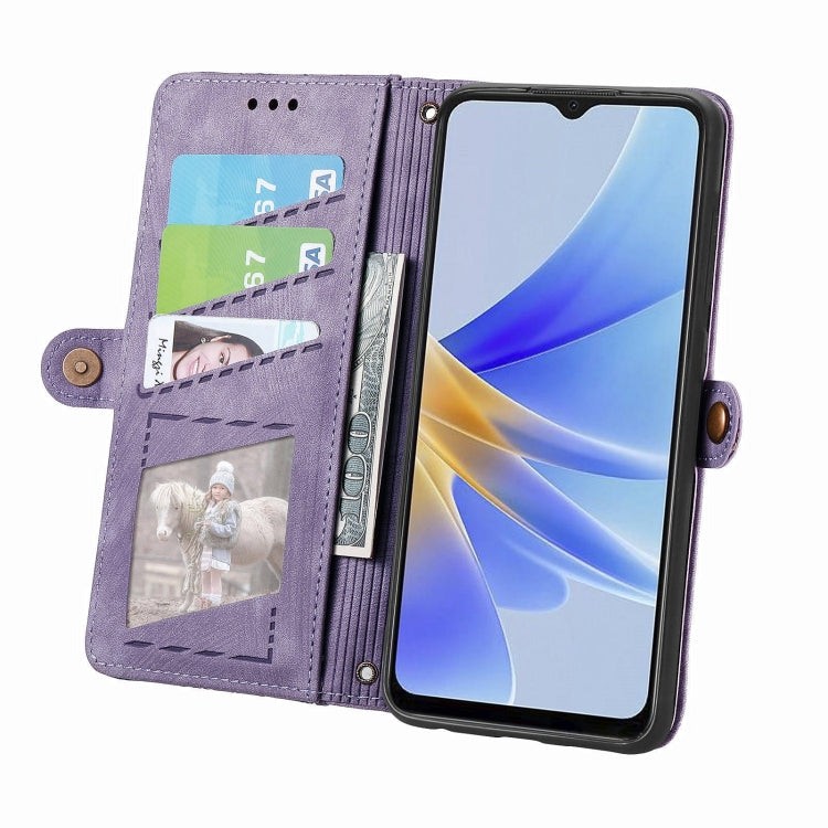 For OPPO A72 5G Geometric Zipper Wallet Side Buckle Leather Phone Case