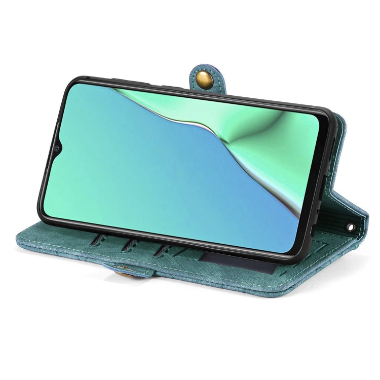 For OPPO A9 2020 / A5 2020 Geometric Zipper Wallet Side Buckle Leather Phone Case