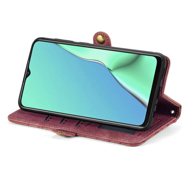 For OPPO A9 2020 / A5 2020 Geometric Zipper Wallet Side Buckle Leather Phone Case