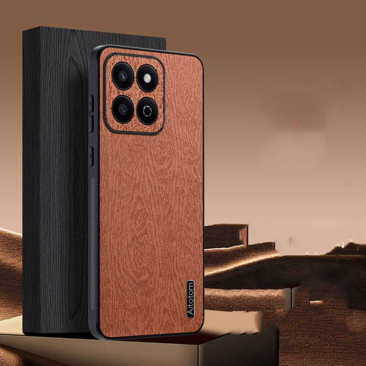 For Honor Play 60 Plus Tree Bark Leather Shockproof Phone Case