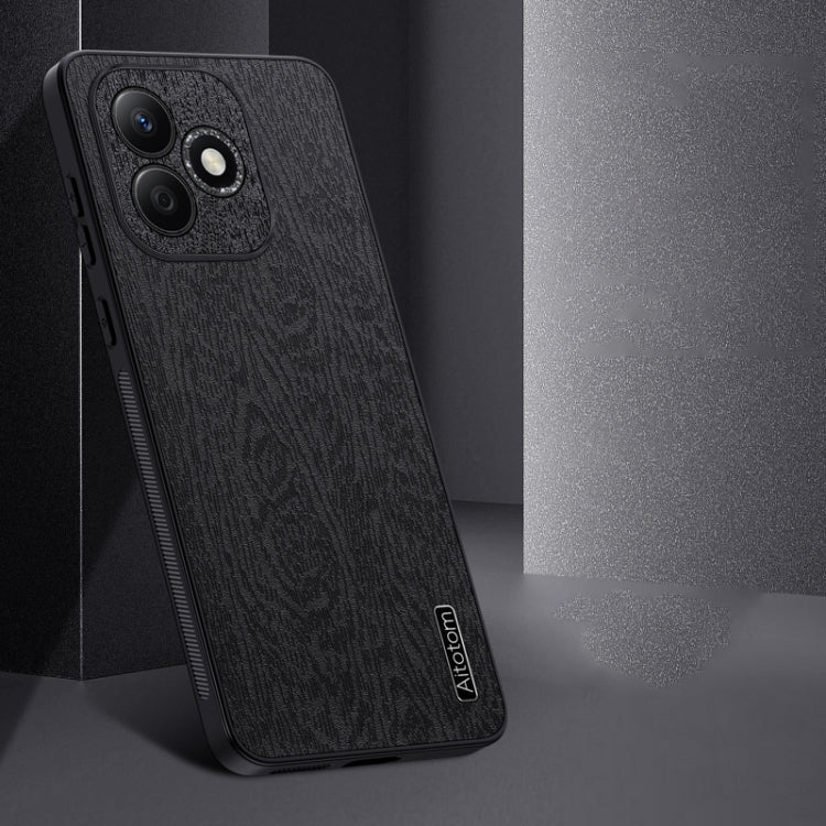 For Honor X60i Tree Bark Leather Shockproof Phone Case