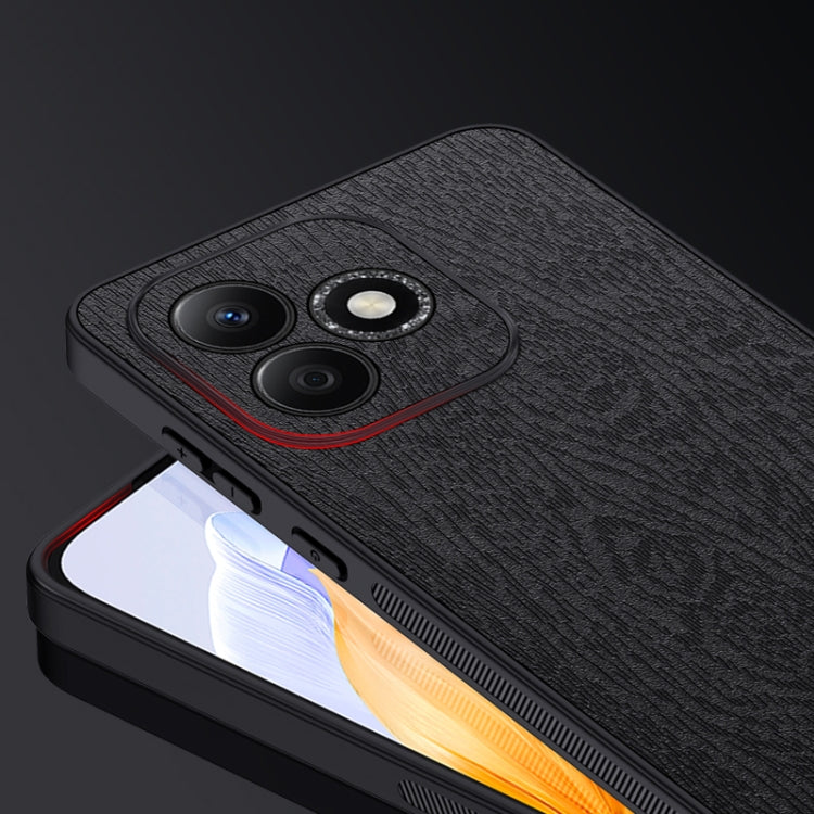 For Honor X60i Tree Bark Leather Shockproof Phone Case