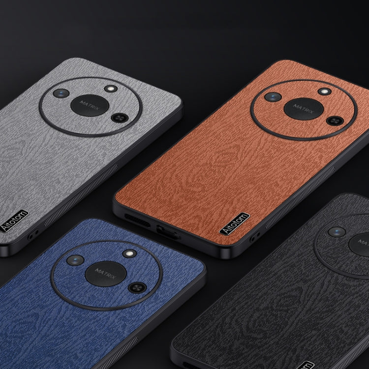 For Honor X60 Tree Bark Leather Shockproof Phone Case