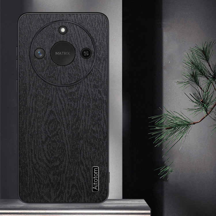 For Honor X60 Tree Bark Leather Shockproof Phone Case