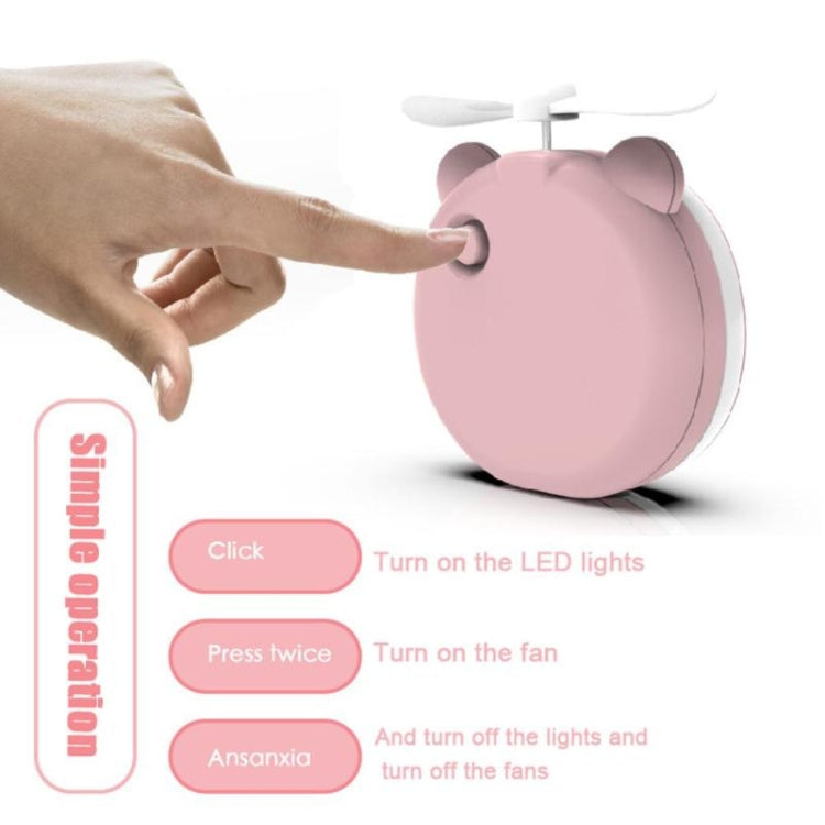 Multi-Function Cartoon Portable Three-In-One Mini USB Small Fanï¼ŒStyle Random Delivery(Pink)