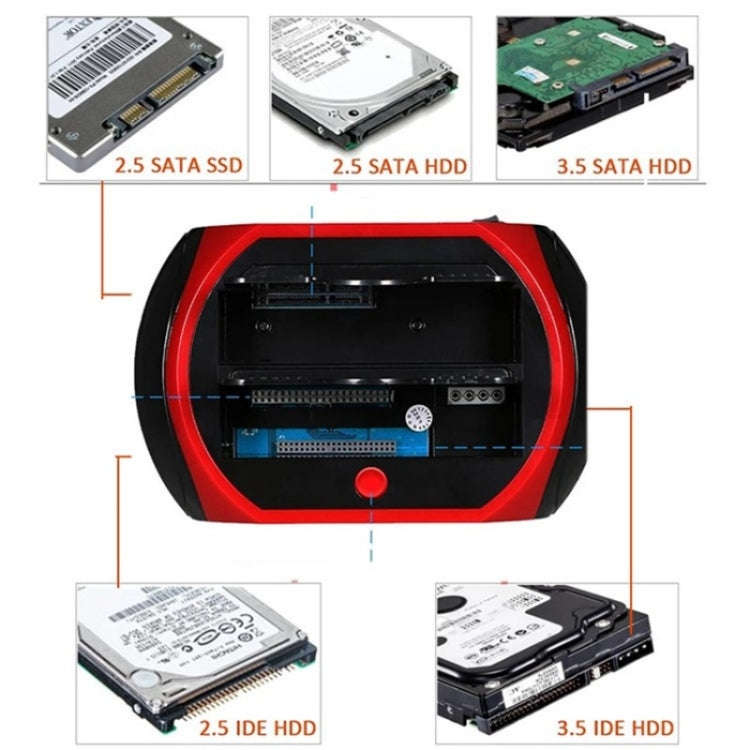 575D USB Hard Disk Holder Laptop Mobile Hard Disk Box 2.5 / 3.5inch SATA IDE HDD Base, Plug:US Plug