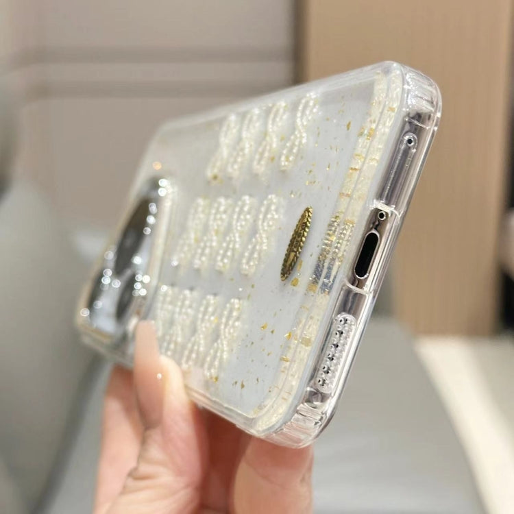 For Huawei P60 / P60 Pro Gold Foil Pearl Bow TPU Phone Case