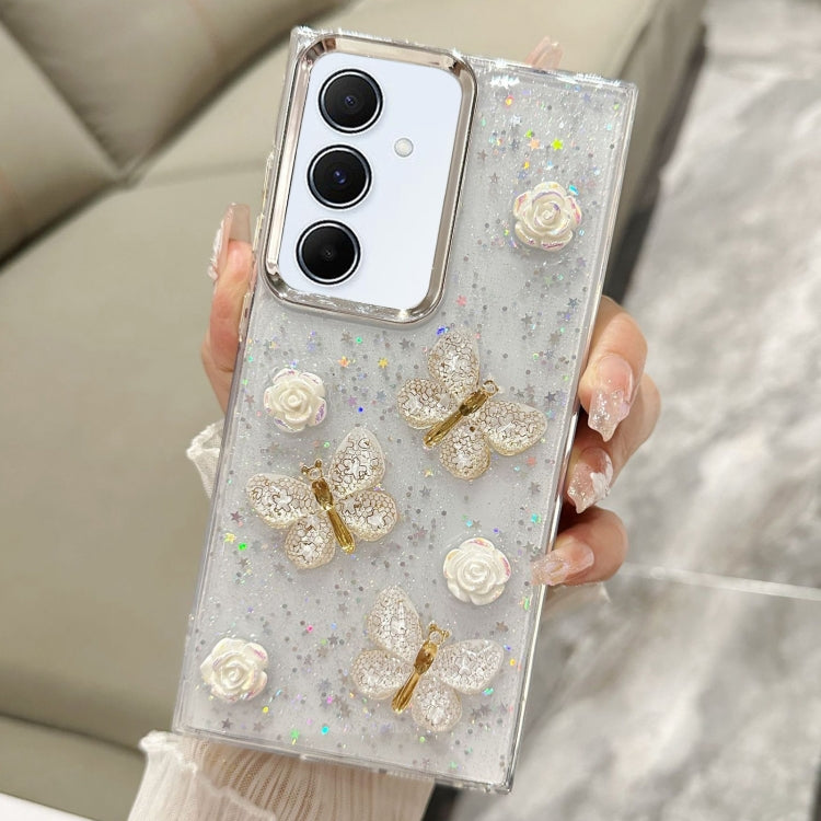 For Samsung Galaxy A35 Three-dimensional Butterfly Glitter TPU  Phone Case