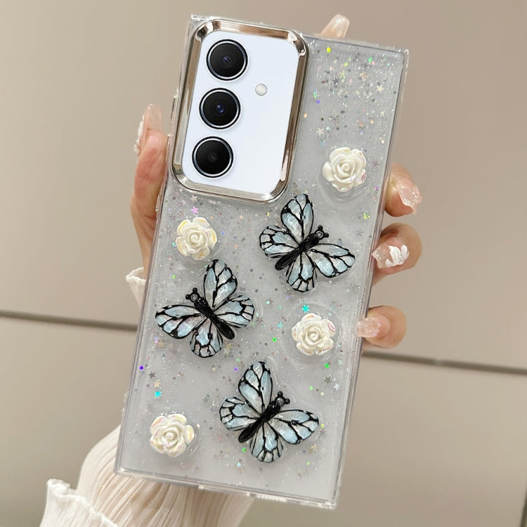 For Samsung Galaxy A55 Three-dimensional Butterfly Glitter TPU  Phone Case