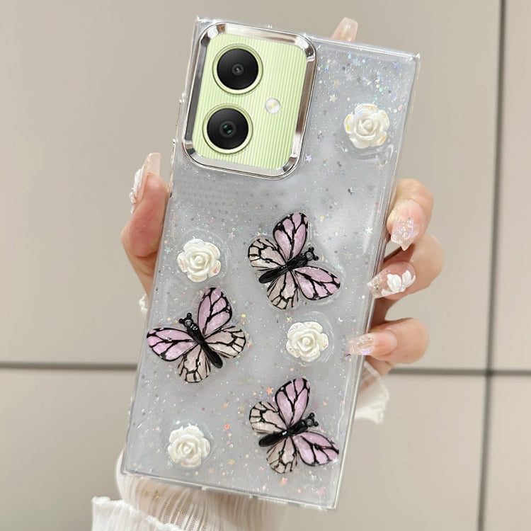 For Samsung Galaxy A05 Three-dimensional Butterfly Glitter TPU  Phone Case