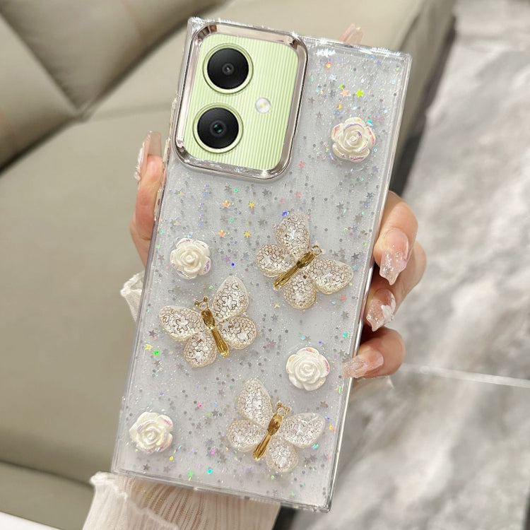 For Samsung Galaxy A05 Three-dimensional Butterfly Glitter TPU  Phone Case